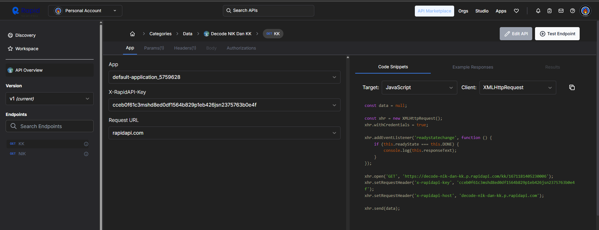 Decode NIK & KK API