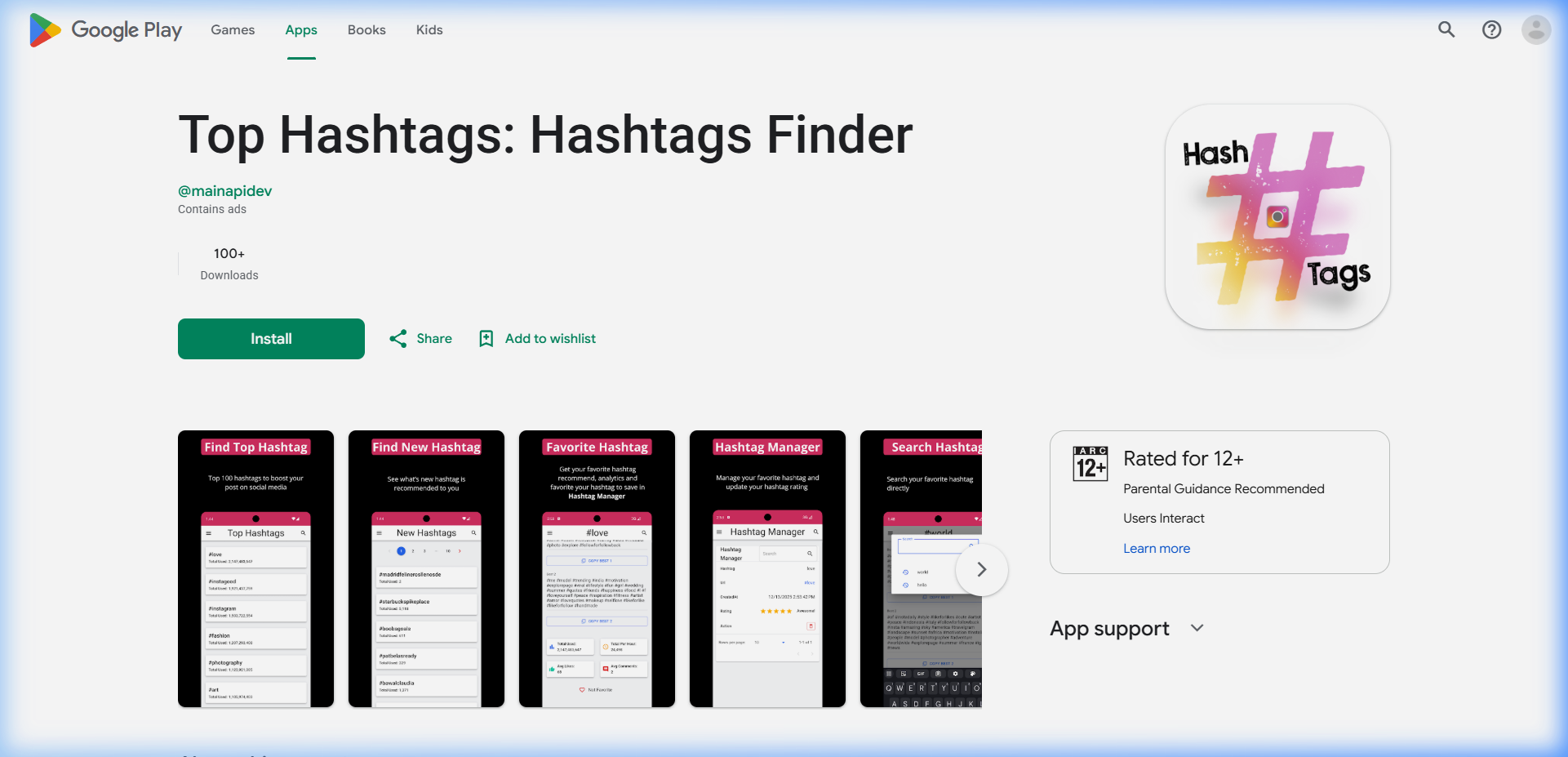 Top Hashtags App